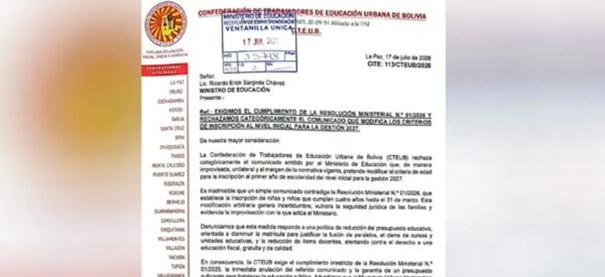 Maestros piden la anulación de la modificación del criterio de edad para la inscripción al primer año de escolaridad